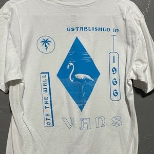 White Vans T-Shirt with Blue Printing